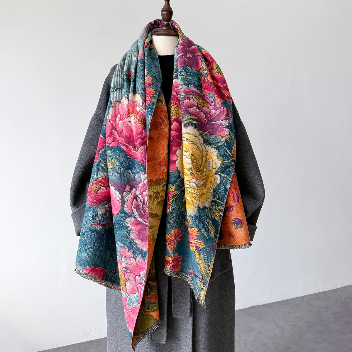 Cashmere Scarf Wrap - Bufanda de Cachemira cálida para mujer,