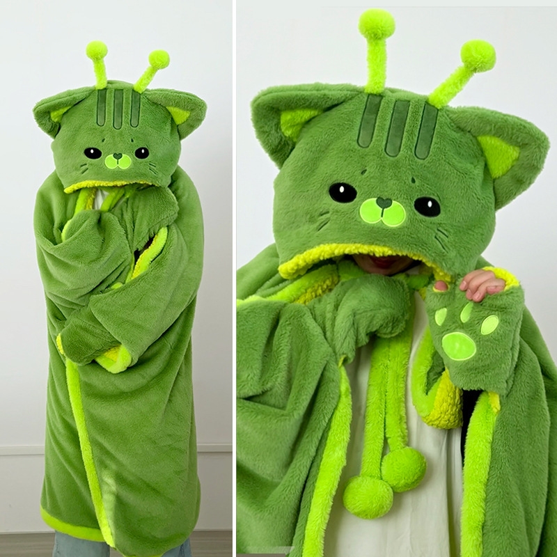 Winter Clothing Cute - Manta con Capucha de Gato Alienígena