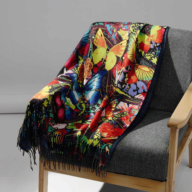 Cashmere Scarf Wrap - Bufanda de Cachemira con pintura al