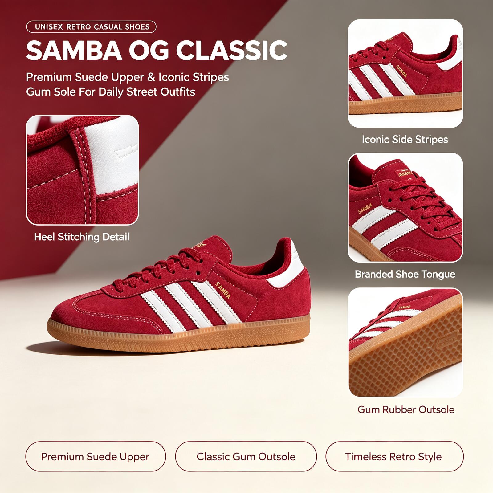 Adidas Shoes Samba - Zapatillas Retro Adidas SAMBA OG KJ2788