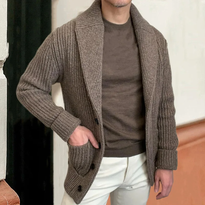 Suéteres para hombre, cárdigan - Wool Blend Coat reseña y precio