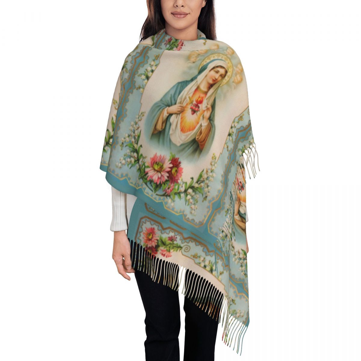 Bufanda con borla de la Virgen - Cashmere Scarf Wrap reseña y precio