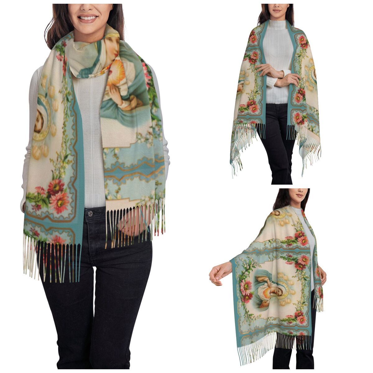 Bufanda con borla de la Virgen - Cashmere Scarf Wrap reseña y precio