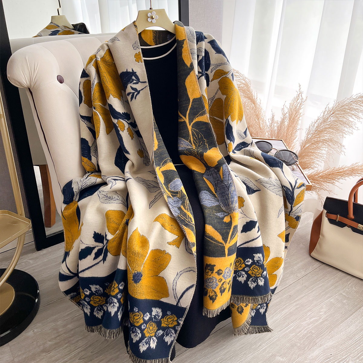 Bufandas gruesas de lujo de Ca - Cashmere Scarf Wrap reseña y precio