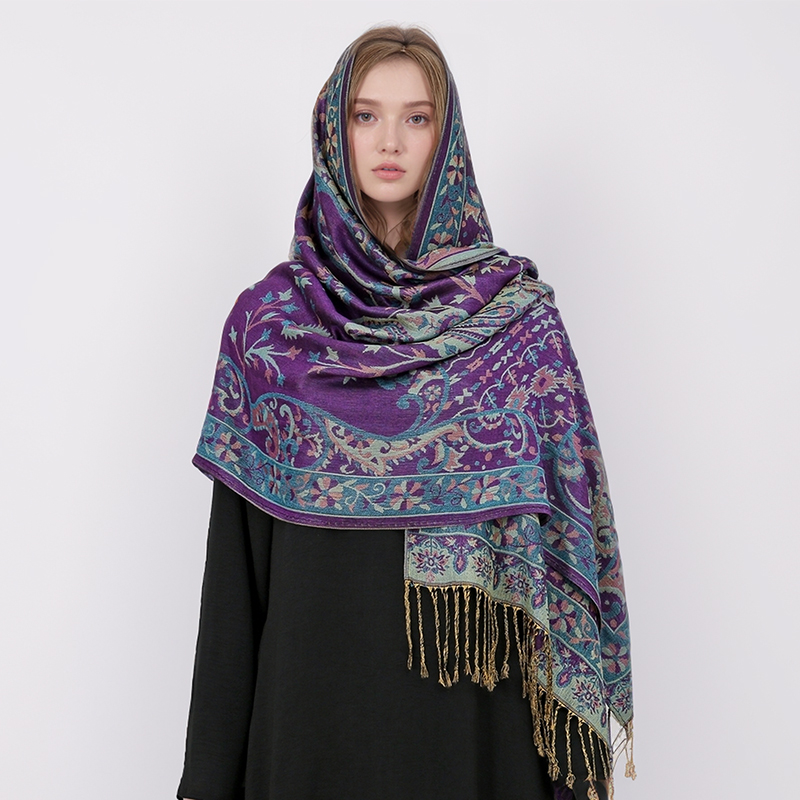 Bufanda de Jacquard Retro de e - Cashmere Scarf Wrap reseña y precio