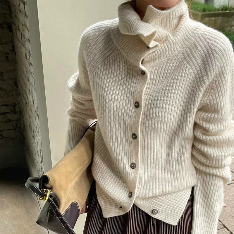 Cárdigan de cuello alto para m - Wool Blend Coat reseña y precio