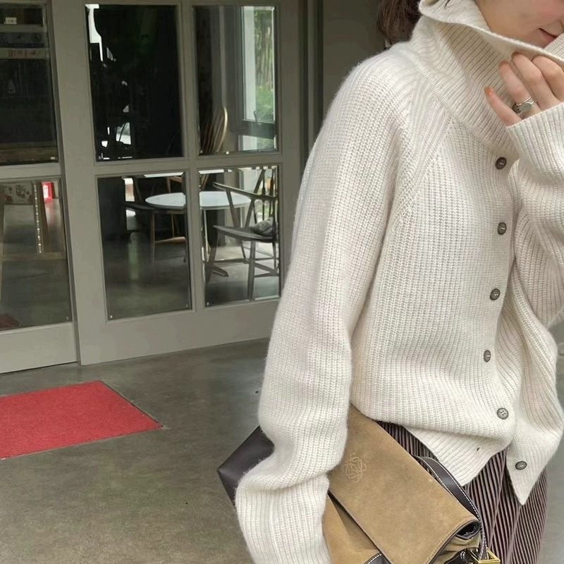 Cárdigan de cuello alto para m - Wool Blend Coat reseña y precio